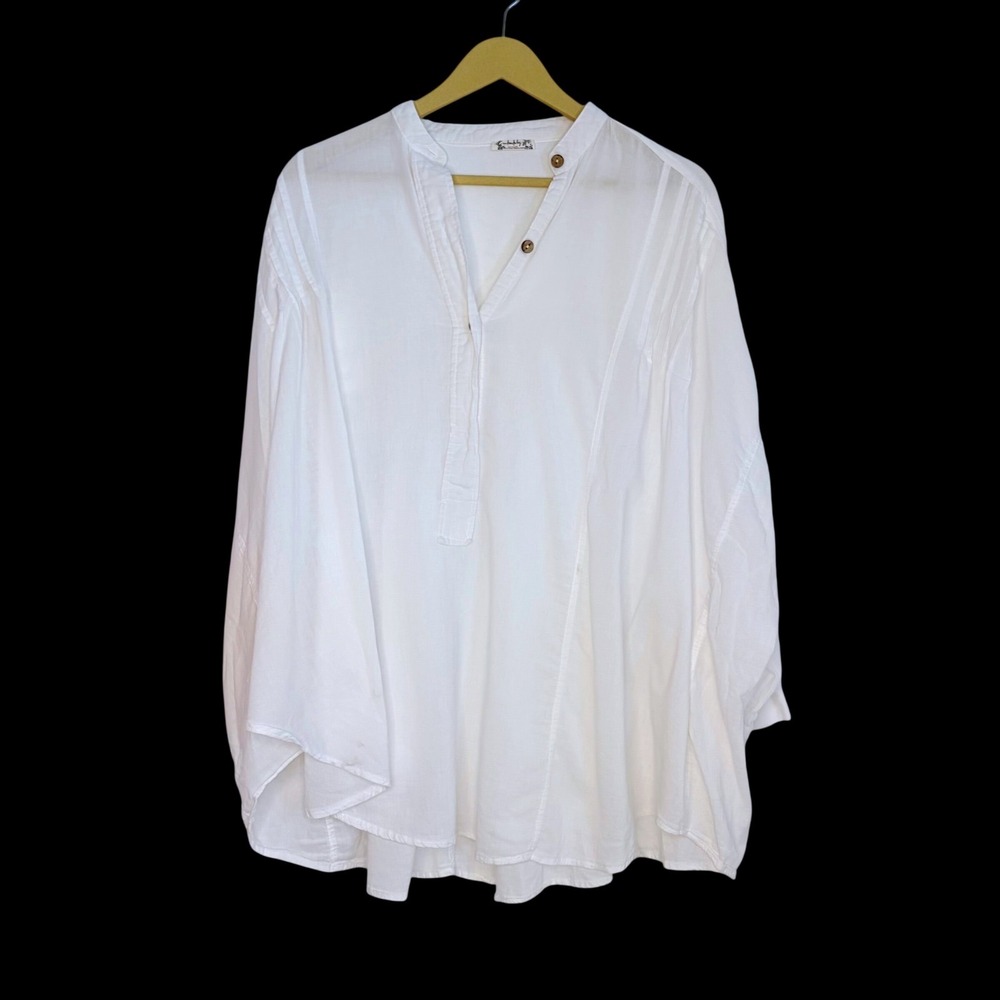 Free People Intimately Tunic Top Womens XS White Gauze Oversized Boho Peasant - Picture 2 of 8